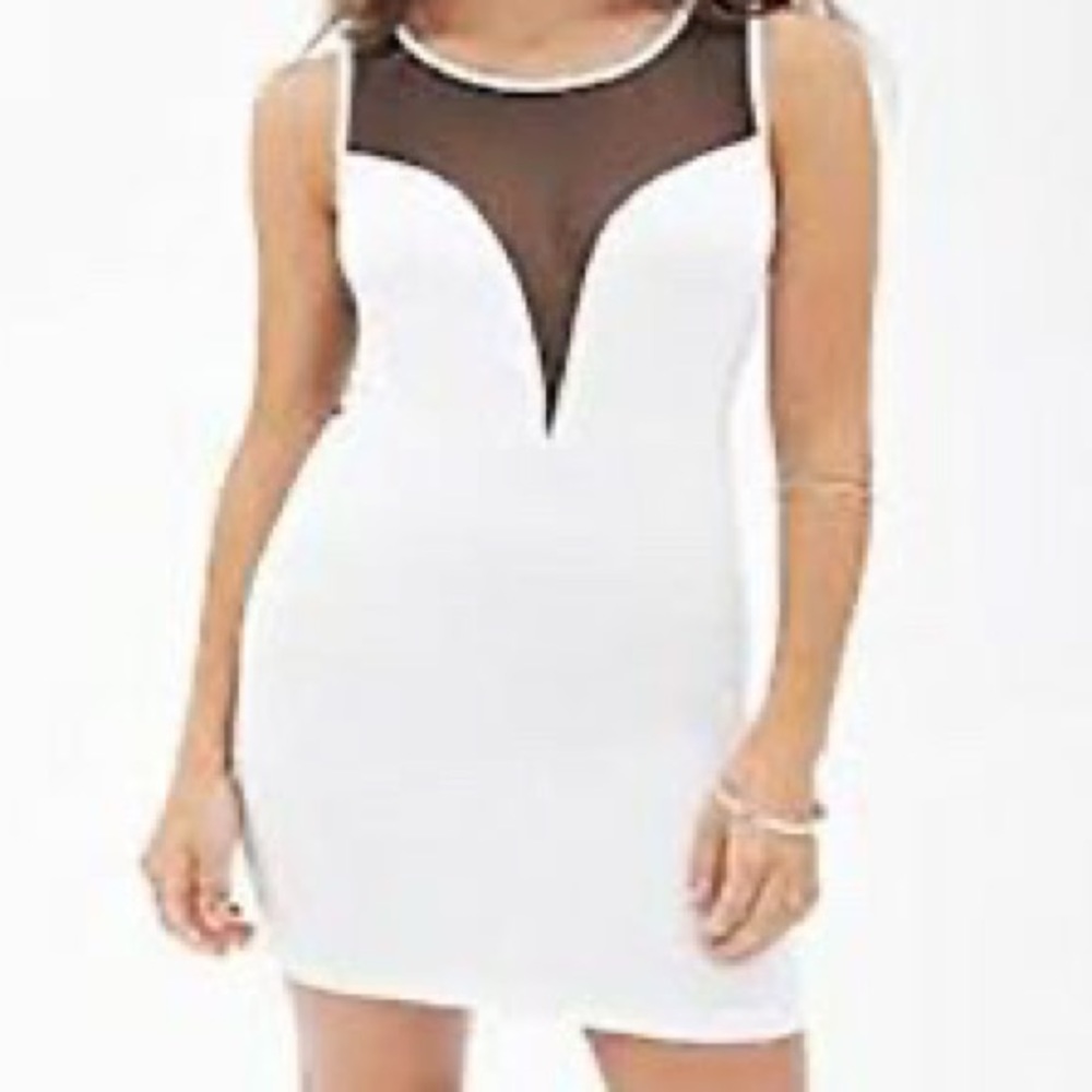 Forever 21 Mesh Paneled Sleeveless Bodycon Dress